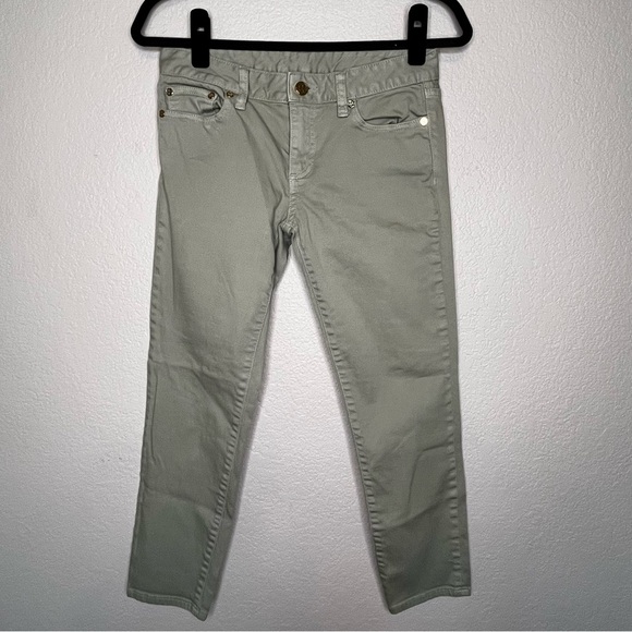 Tory Burch Alexa Cropped Skinny Jeans in Green Size 26 - Picture 1 of 16